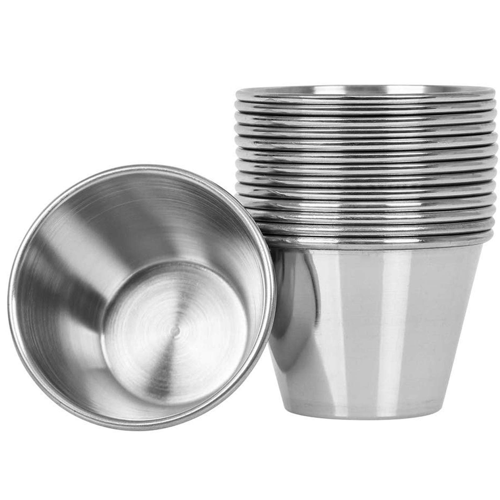 Photo 1 of Artcome 14 Pack Stainless Steel Condiment Sauce Cups Great for Dipping and Portion Cups, 2.5 oz