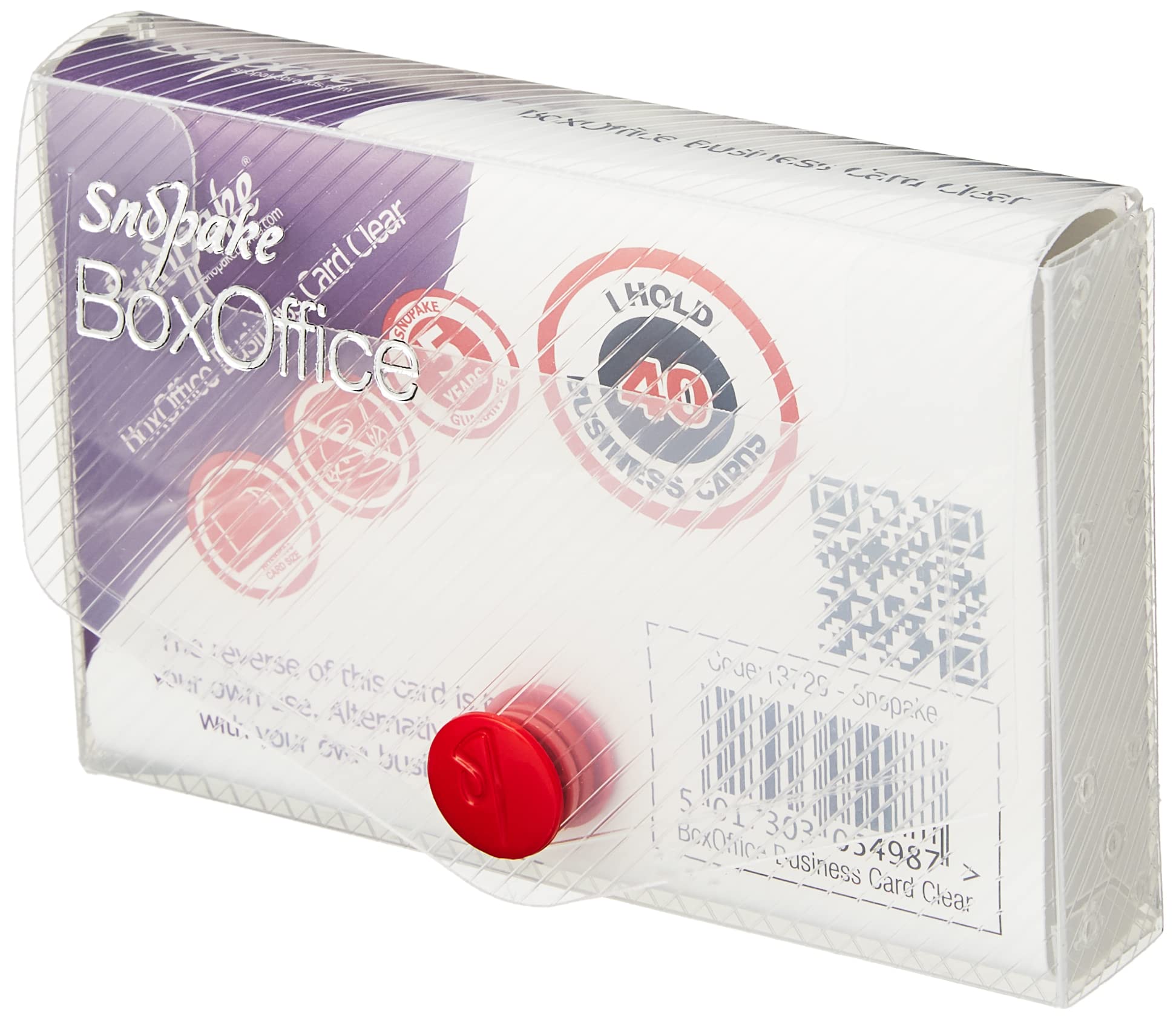 Snopake Business Card Box 13729/90 x 55 MM Plastic Transparent Inh.für 40 Cards