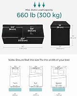 SONGMICS Mazie Collection Storage Ottoman Bench 110 cm Ink Black LSF077B20V1 view 5