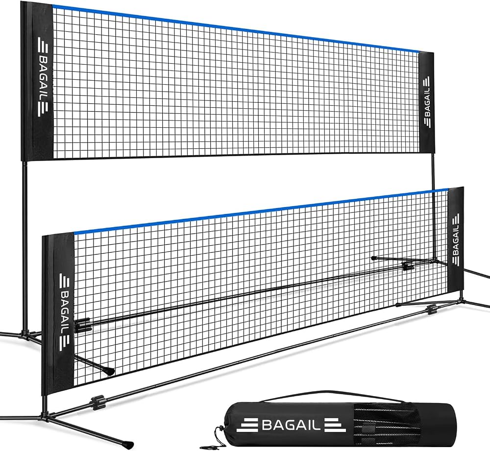 BAGAIL Badminton Net Foldable Nylon Stand Adjustable Height 3m 4.2m 5.2m