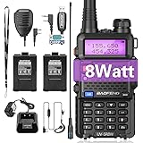 Baofeng UV-5R 8W Ham Radio Handheld Long Range UV5R Two Way Radio with Double Battery Extra Programming Cable Speaker Mic Rec