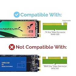 SABRENT NVMe M.2 SSD to PCIe X16/X8/X4 Card with