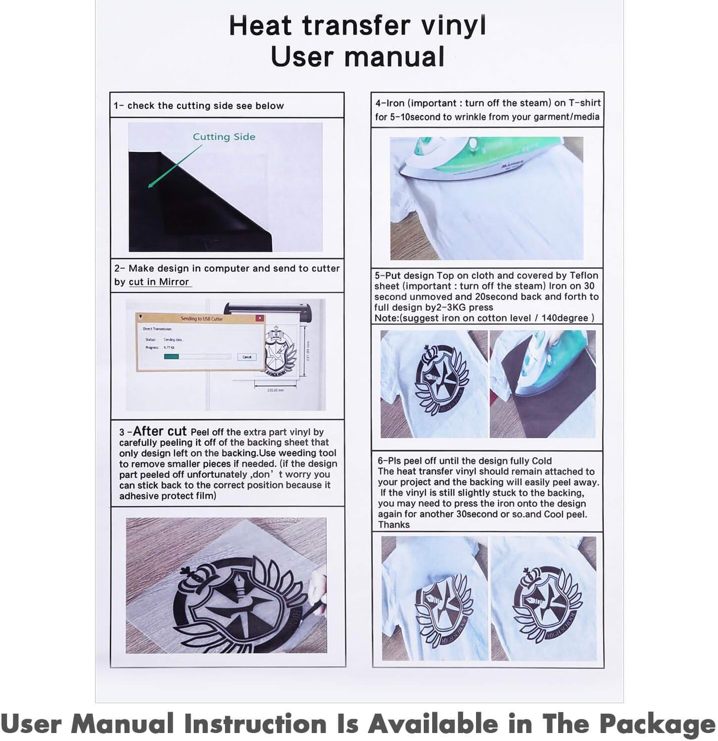 Heat Transfer Vinyl, Selizo 2 Rolls Black and White HTV Iron on Vinyl for T-Shirts, Hats, Clothing, Compatible with Cricut, Cameo, Heat Press Machines, Sublimation (12 Inch by 3.3 Feet Per Roll): Arts, Crafts & Sewing
