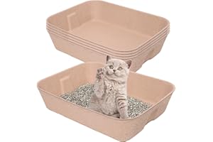LAPEQQIOJEJ 5 Pack Disposable Cat Litter Box, Travel Litter Box,Eco Friendly 100% Recycled Paper