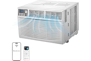 Comfort Zone Window Mounted Smart Wi-Fi Room Air Conditioner with Remote Control, 10,000 BTU, Digital Display, 4 Speed Settings, 4 Mode Settings, 24-Hour Timer, Sleep Setting, and Eco Mode, CZ12759