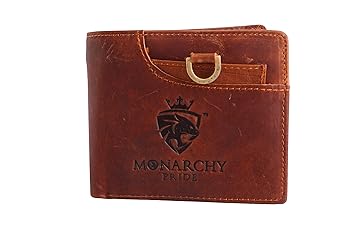 MONARCHY PRIDE Mens Genuine Leather Wallet (Beige)