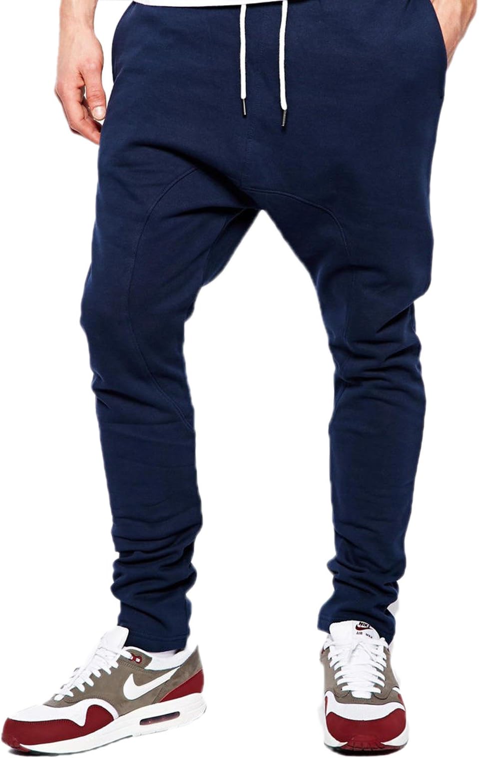 Mens Skinny Jogging Bottoms Work Casual Joggers Tracksuit Fleece Pants Gym Trousers