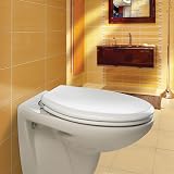 Bemis Vegas Ultra-Fix White Toilet Seat Soft Close Moulded Wood Hinges view 2