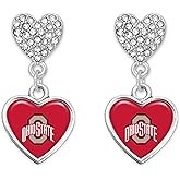 From the Heart Enterprises Ohio State Buckeyes Amara Silver Crystal Earrings Jewelry Gift OSU, Red