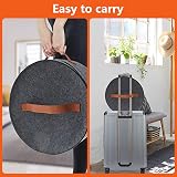 CYEER 2 Pack 17" Foldable Felt Hat Storage Boxes Dark Grey Round Sturdy Travel view 5