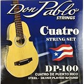 DP Music Don Pablo Cuatro Strings Set - Steel - Silver Plated Wound Strings - Set de Cuerdas Cuatro Puerto Rico