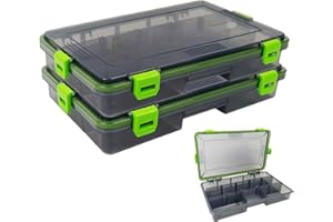 AVENTIK EUPHENG Aventik Waterproof Fishing Tackle Boxes Hooks Storage Trags Organizer Box Transparent Adjustable Dividers Hold Terminal Fishing Tackle and Lure Box(3600)