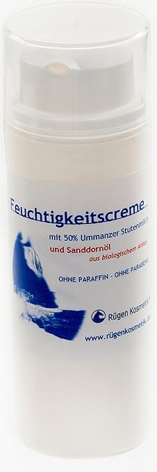 Rügen Kosmetik Feuchtigkeitscreme mit 50% Ummanzer Stutenmilch und Sanddornöl aus biologischem Anbau 50ml
