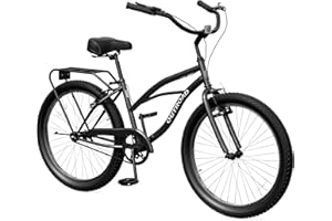 OUTROAD OUTDOOR CAMPING GARDEN PATIO Outroad 24/26 Inch Beach Cruiser Bike for Women，Single Speed Commuter Bicycle for Adult Men and Women, High-Carbon Steel, V-Brakes Comfortable City Bikes with Rear Rack