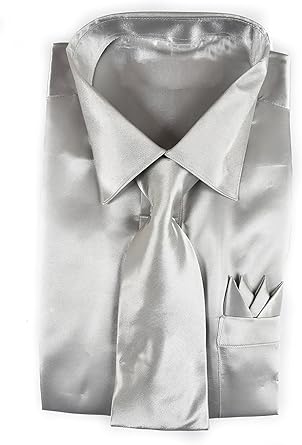 silver grey satin blouse