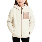 Reebok Girls Fleece Jacket - Full Zip Soft Sherpa Faux Fur Coat Hooded Winter Jacket - Warm Teddy Coat for Girls