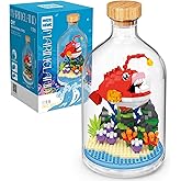 OLTLYUNH Creative Lantern Fish Toy Building Set,Adult Mini Animal Friend Set,Party Favors Gift for Friends,Office Home Decor Fishes Building Block Kits,New Year Easter Birthday Gift for Family