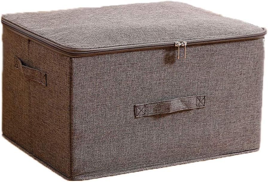 Cajas de almacenamiento plegables de tela de algodón de lino con tapas