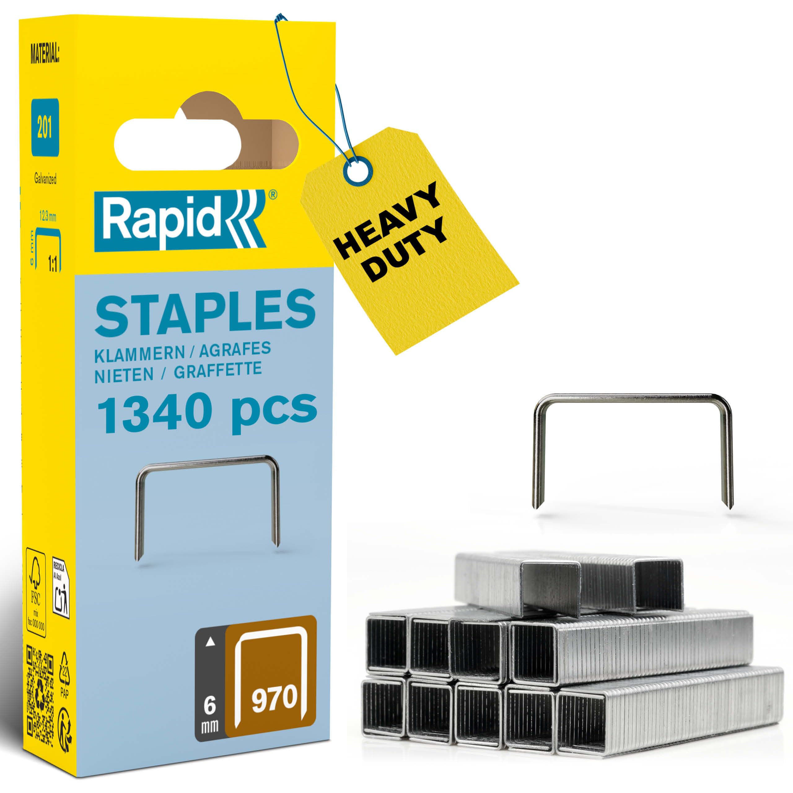Rapid High Performance No.970 Staples, Leg Length: 6 mm, 40109549 - 1344 Pieces — image 1