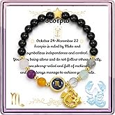 liforlove Zodiac Beaded Bracelets for Women,12Constellations Crystal Stone Bracelet for Birthday Gifts Zodiac Gifts,18k Gold Plated Constellation Charm Bracelet Jewelry
