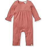 Burt's Bees Baby baby-girls Jumpsuit, 100% Organic Cotton One-piece Long Sleeve Quilted Outfit Coverall
