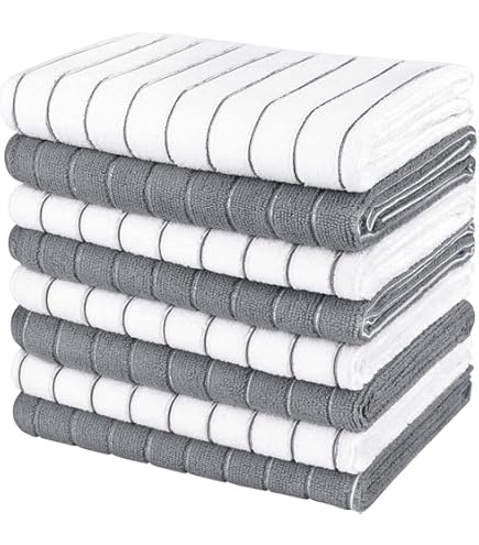 ALAZA Super Absorbent Kitchen Dish Towels - Set Of 6 Coral Velvet Cloths, 11x11 Inches