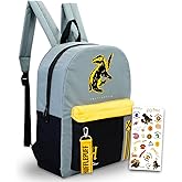 Harry Potter Backpack for Adults Set - Bundle with 16" Hufflepuff Backpack Plus Stickers | Harry Potter Travel Bag for Teens, Adults