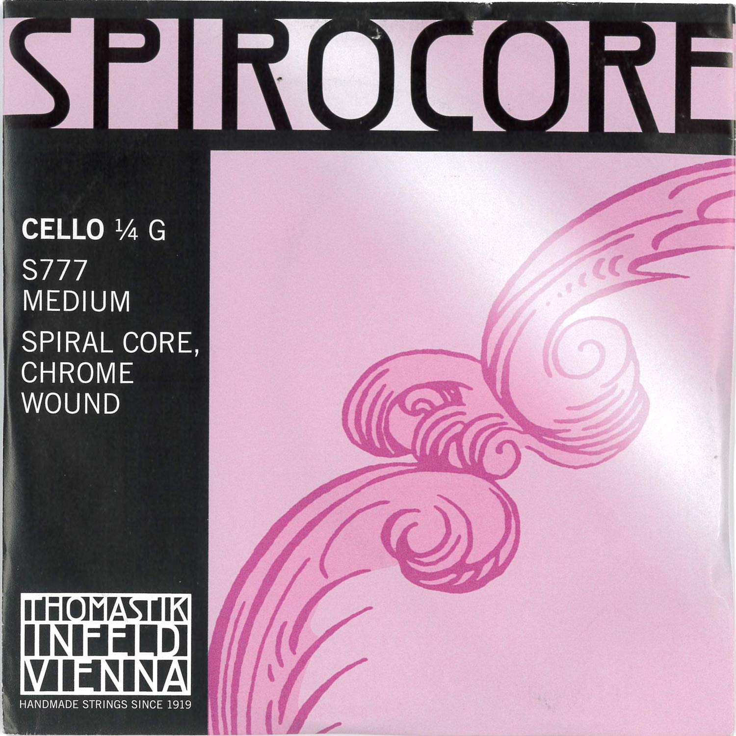 Thomastik single string for cello 1/4 Spirocore - G string spiral rope core, chrome wound, medium