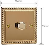 Varilight HG3 V-Dim Rotary Dimmer 1 Gang 400W Polished Brass Push On/Off 1-2 Way view 4