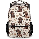 XaocNyx Backpack for Kids, Cute Dachshunds Backpack for Boys Girls, 17 Inch Dog Bookbag for Elementary Middle