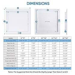 TICONN Access Panel for Drywall, 8 x 8 Inch ABS