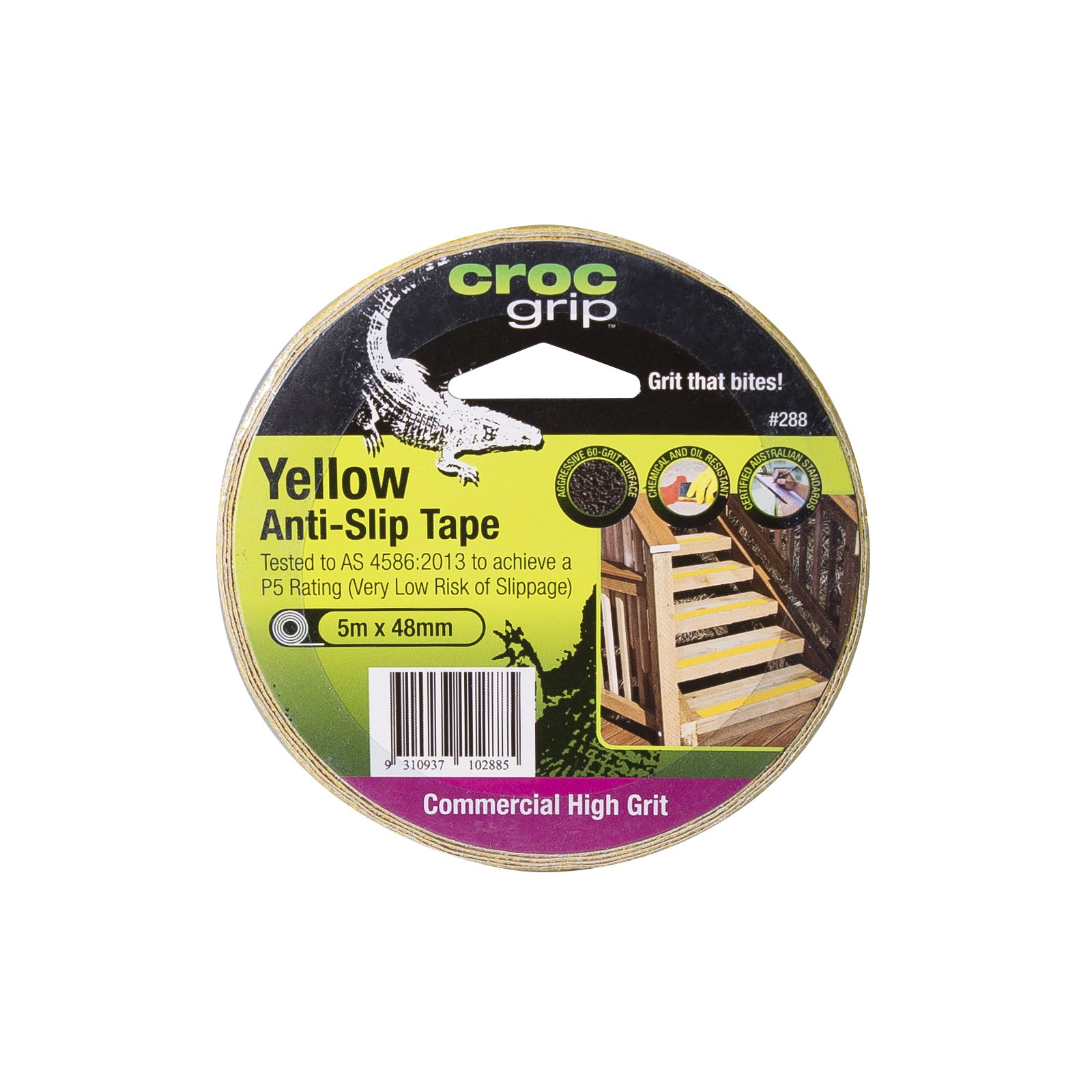 CROC grip Commercial High Grit Yellow Anti-Slip Tape -48mm x 5m