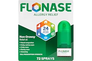 Flonase Allergy Relief Nasal Spray, 24 Hour Non Drowsy Allergy Medicine, Metered Nasal Spray - 72 Sprays - Fall and Seasonal Allergy Relief