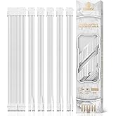 AsiaHorse Power Supply Sleeved Cable, 16 AWG PSU Extension Cable Kit of White Connector, 1x24Pin/2x4+4 EPS/3x6+2 PCI-E, 30cm 