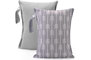 eaxin 2pcs Cloth Diaper Mess-proof Wet Bags,Waterproof Reusabel Travel Storage Stroller Daycare Soiled Baby Items Beach Pool Yoga Gym Bag for Wet Toddler Swimsuits -Arrow