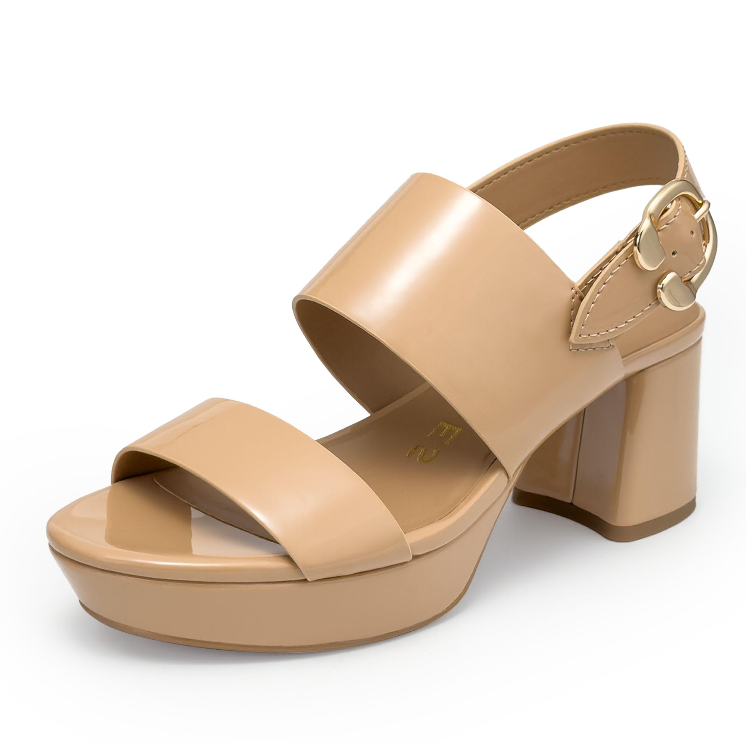 Aerosoles Women’s Camera Beige Bisque Faux Patent 5 Medium