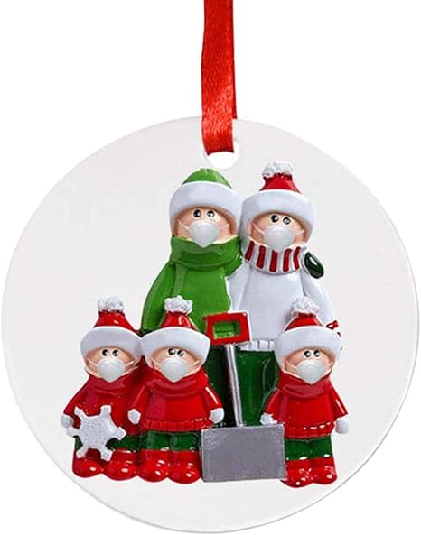 Amazon Co Jp クリスマスデコレーションクリスマスツリーハンギングペンダントデコレーション 家族の飾り Diyのパーソナライズされた姓の挨拶 クリスマスツリーの家の装飾用 2 6人の家族用 ホーム キッチン