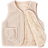 Patgoal Baby Girls Boys Sherpa Fleece Vest Toddler Lightweight Fall Winter Warm Sleeveless Outerwear Jacket with Pockets