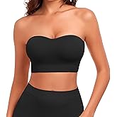 SIMIYA Wireless Strapless Bras for Women Push Up Bandeau Bra Non Slip Seamless Padded Bralette Clear Straps Tube Top Bra