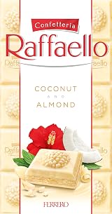 Ferrero Raffaello Luxury White Chocolate Bar 90g Coconut Almond Filling view 2