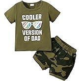 Kucnuzki Toddler Baby Boy Clothes Outfits Short Summer Sleeve Letters Printed Shirt Shorts Sets 2PC Little Boy Clothing
