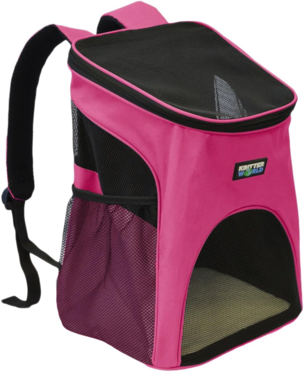 EGORAM KritterWorld Pet Carrier Backpack for Small Dogs, Puppies, Cats, Kittens Up to 7lbs, Comfort Mesh Pup Pack Great for A Walk, Travel, Hiking and Cycling, Hot Pink