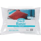 Fairfield Poly-Fil Basic Pillow Inserts, Ideal for Decorative Pillows, Travel Pillows, and Home Decor, Zippered, Non-Woven Cover, Spot Clean, Rectangle, 12" X 16", White