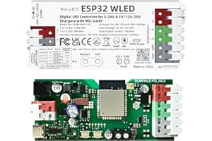 WeGoIOT ESP32 WLED Controller with 16A Fuse for 5V-24V LED Strip Dynamic RGB IC DIY Port WiFi App Control Easy Wiring FCOB Ad