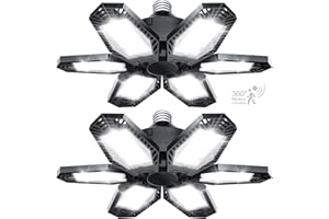 TANBABY 2 Pack Motion Sensor Garage Light, Total 30000LM Deformable Garage Lighting, 150W LED Ceiling with Motion, Ultra Bright Motion Activated LED Shop Light for Attic, Basement