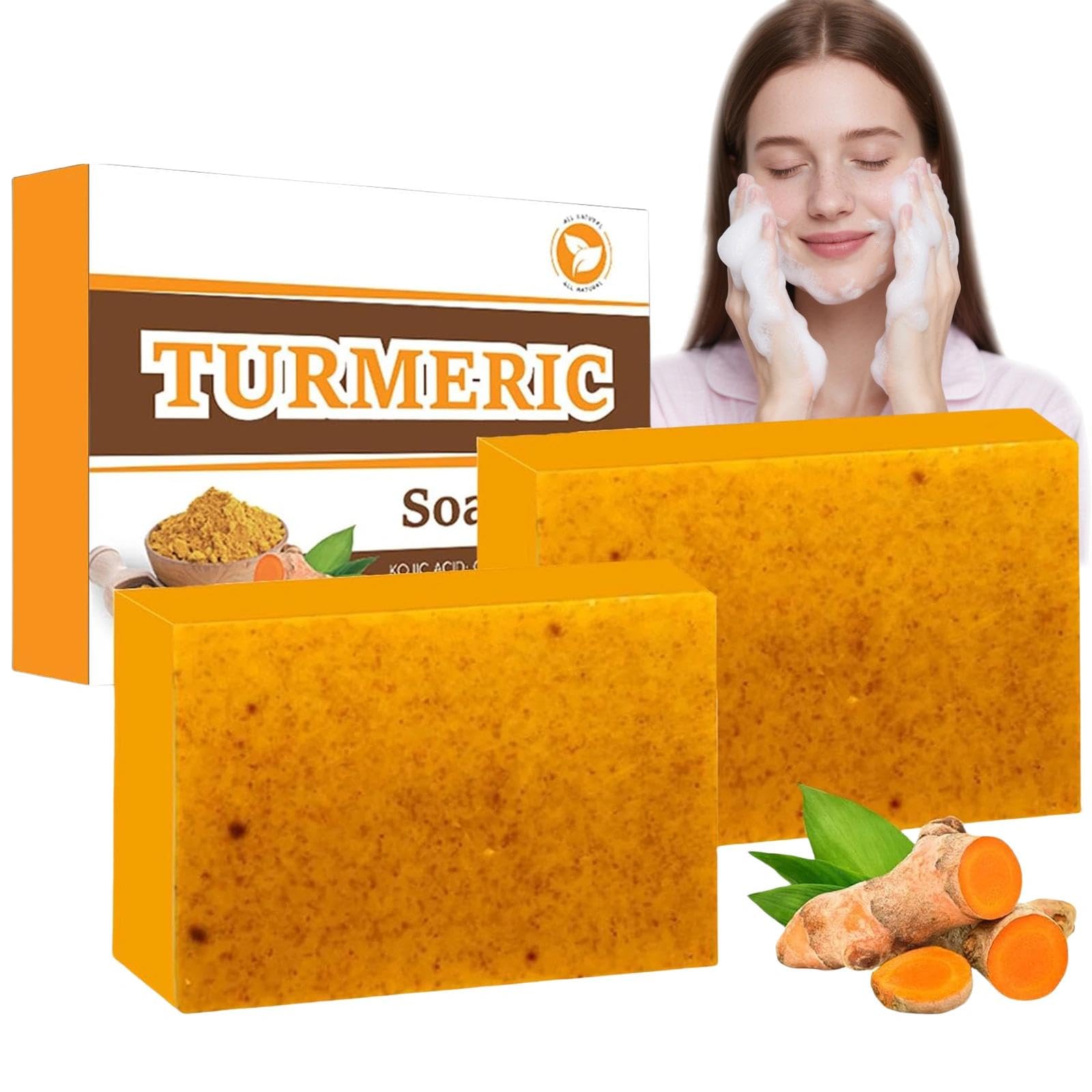 2PCS Tumeric Soap Spot Treatment - Blemish Drying Lotion for Acne-Prone Skin, to Minimize Blemishes & Reduce Redness, Teenage Girls, Women and Men