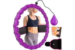 TIMIVO Infinity Weighted Hula Fit Hoop for Adult Weight Loss with Waist Trimmer, Smart 47'' Fitness Exercise Hoop, Adjustable 24 Detachable Links and Waist Trainer