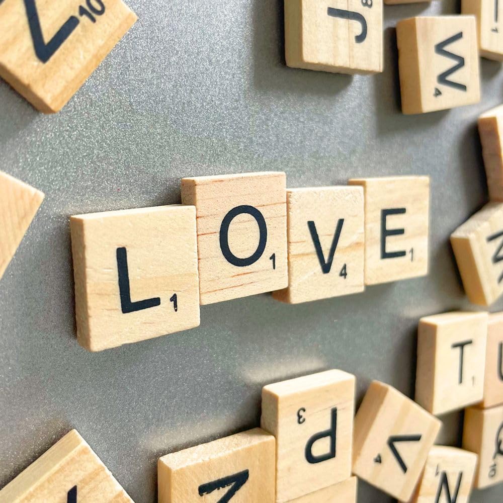 Photo 1 of YJ PREMIUMS 200 PC Wood Magnetic Letter Tiles Magnets Big Large Square Wooden Alphabet Letters Tile Magnet Pieces for Fridge Refrigerator Wall Fun Learning Decorative Game Board (200)