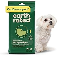 Earth Rated (A Canadian Company) Vet-Developed Pet Eye Wipes, Hypoallergenic Cleaner for Dogs & Cats Eyes to Remove Dirt & Di