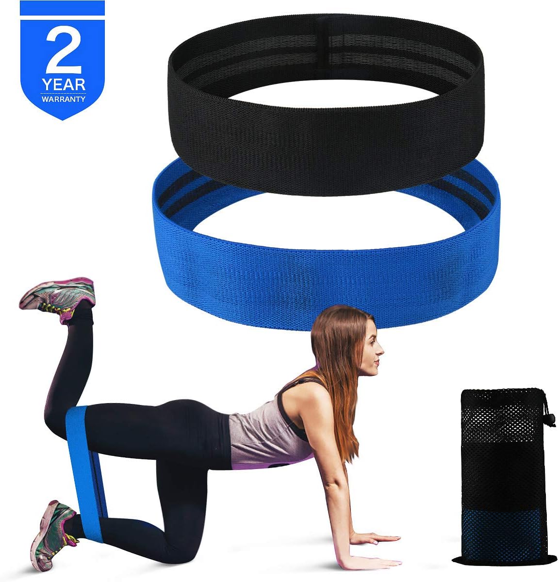 Body Up Training Resistance Bands Loop Exercise Bands for Legs and Butt,Set of 2 Booty Bands Workout Bands Hip Bands Non Slip Thick Fabric for Men and Women Fit Gym Activate Glutes and Thigh